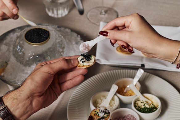 Caviar service.