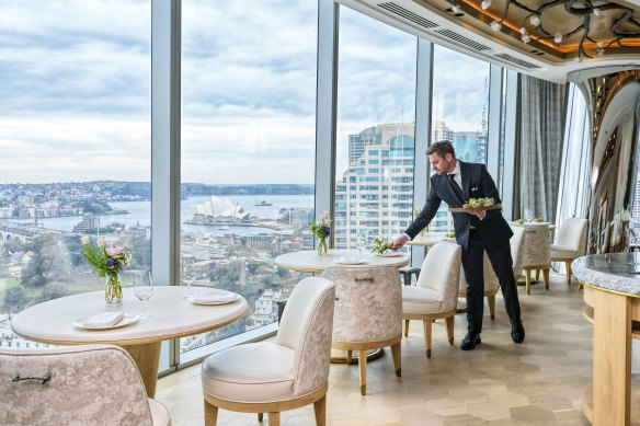 The view from Oncore by Clare Smyth, one of Sydney’s four three-hat restaurants.  
