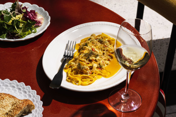Saffron tagliatelle is one of Martinez Terrace’s more substantial dishes.