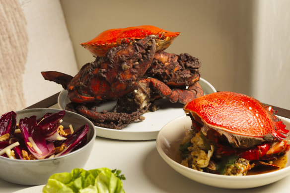 Both mud crab and spanner crab are on offer.