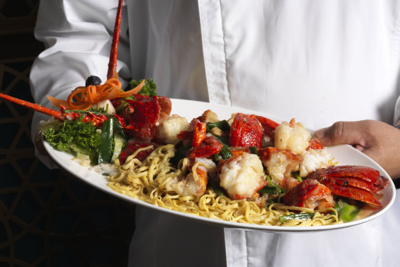 Live lobster cooked two ways.