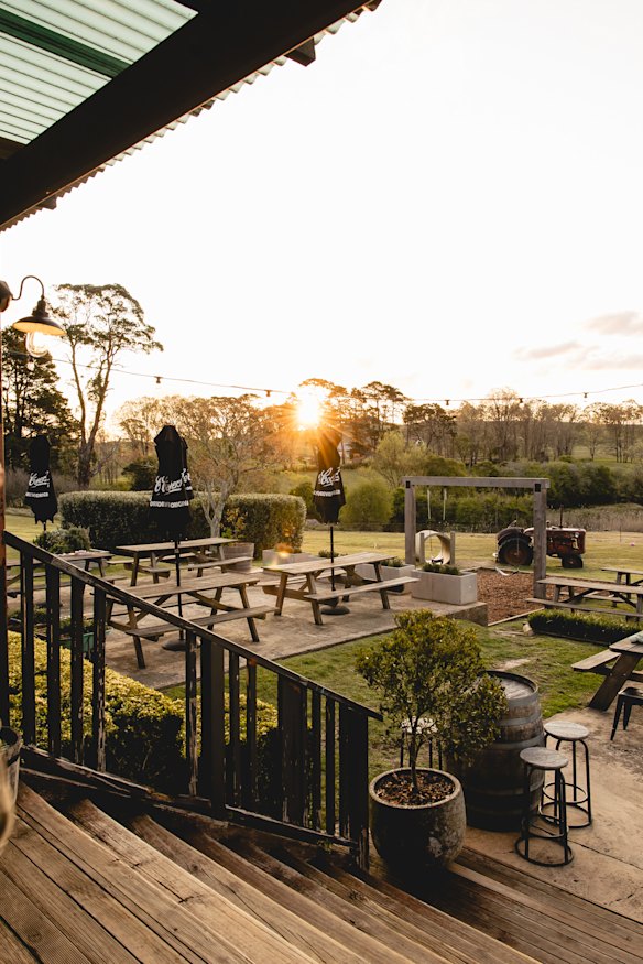 The beer garden at the Sutton Forest Inn. 