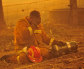 A firefighter reacts as a blaze rages out of control from the Bunyip State Park towards Labertouche and Tonimbuk during the Black Saturday bushfires, which claimed 173 lives in 2009.