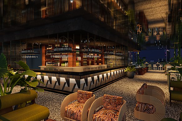 O Fox Rooftop terá um bar e cozinha maiores, mas manterá vistas deslumbrantes do CBD e do sul de Brisbane.