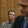 Christchurch mosque gunman Brenton Tarrant during his sentencing hearing on Thursday. The terrorist has been jailed for life without parole.