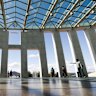 The front entrance of Parliament House, Canberra.