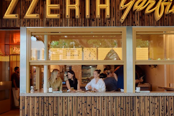 Garfield Pizzeria opened earlier this year at the reimagined King &amp; Godfree site on Lygon Street. 