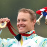 Curtis McGrath takes gold on Saturday in Paris. 