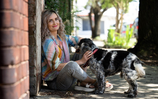 Hannah Carroll Chapman and dog Iggy Pup. 