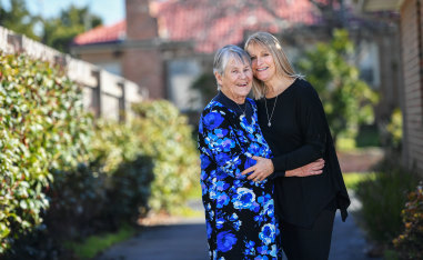 Happy with our lot: Judy Johnston and daughter Loretta Hill say they like Melbourne having a populatiohn of 5 million. 