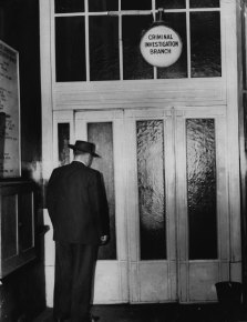 Entrance to the CIB, Sydney, March 23, 1957.  This photo illustrated the original story.