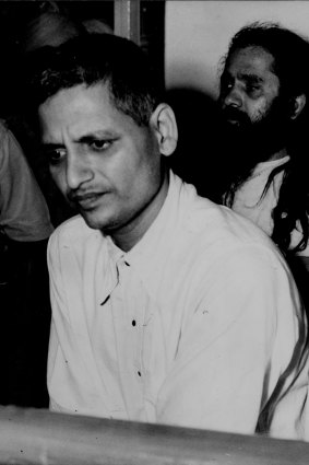 Nathuram Godse, alleged assailant of Mahatma Gandhi, pictured in court on May 27, 1948