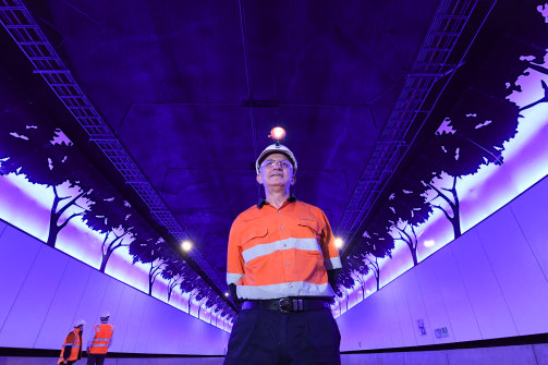 Mechanical and electrical manager Charles Giuttari inside the NorthConnex tunnel.