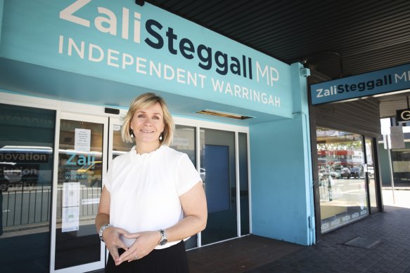 There is no Liberal candidate to stand against Zali Steggall in Warringah.