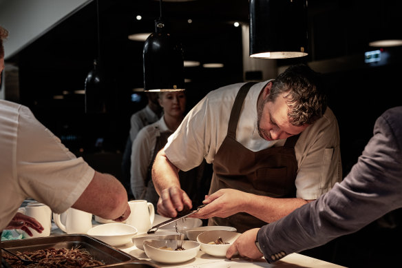 Executive chef Thomas Pirker creates dishes from local producers at Launceston restaurant, Grain of the Silos.