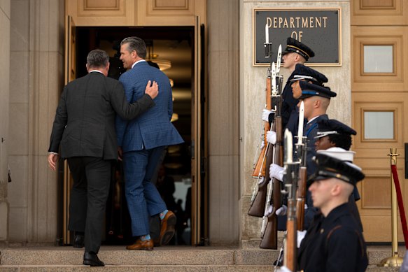 Richard Marles arrives at the Pentagon to meet Defence Secretary Pete Hegseth.