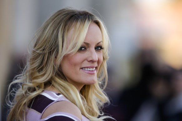 Stephanie Grisham says Stormy Daniels, pictured, and her allegations of an affair with Trump prompted the First Lady to distance herself from her husband. 