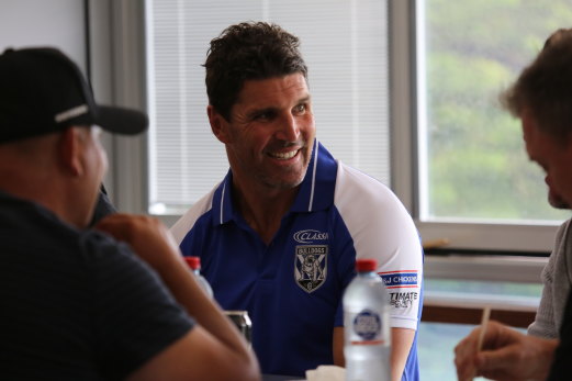 New Canterbury coach Trent Barrett was all smiles on his first day in the job.