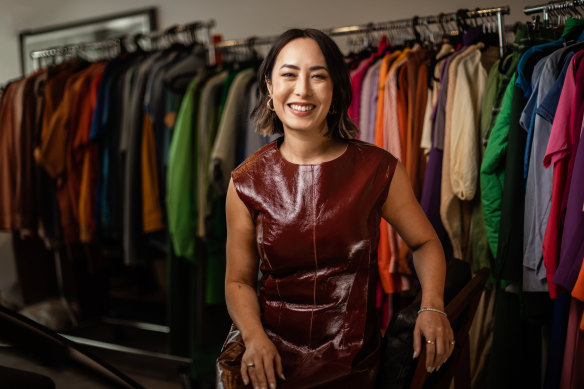 Melissa Leong photographed at her stylist’s South Yarra apartment.