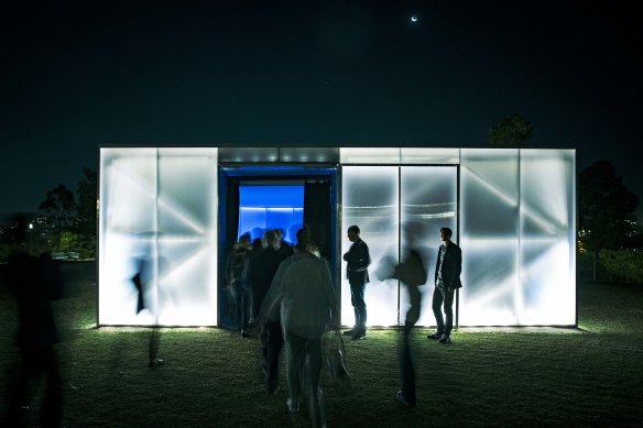 The venue for 'Seasons in Blak Box', a deep-listening project at the Botanic Gardens in Melbourne.