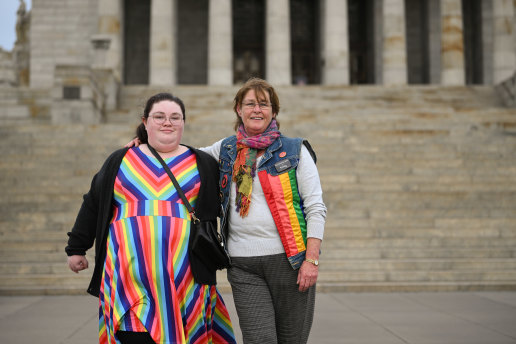 Lights for LGBTQ veterans would have been a beautiful symbol, says Claire Andrews (right), pictured with daughter Bree.