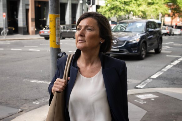 Helen Rosamond outside the District Court in Sydney on Monday.