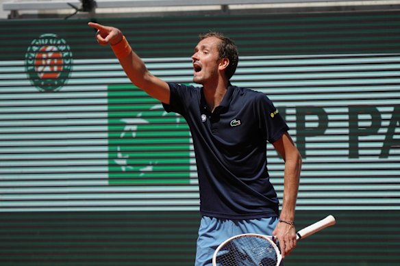 Medvedev's mood changed wildly throughout the five-set contest.