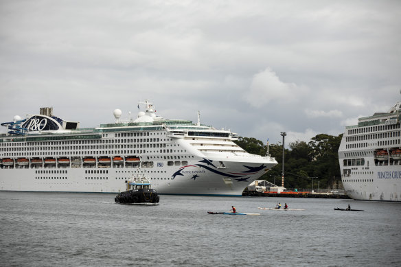 The Pacific Explorer docked at White Bay last month.