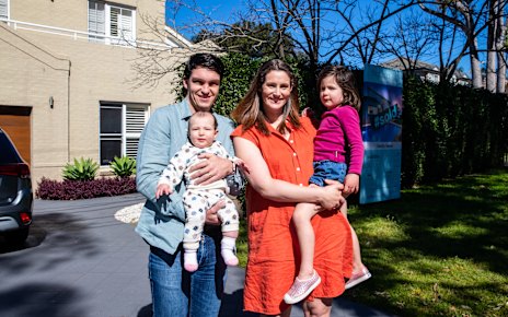 Selling up and leaving Australia: Lisa and Diarmaid Connolly with their children Alex and Izzy in Oyster Bay.