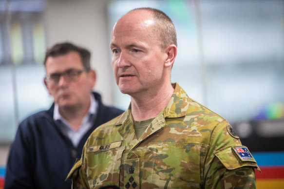 Brigadier Matt Burr at the State Control Centre.