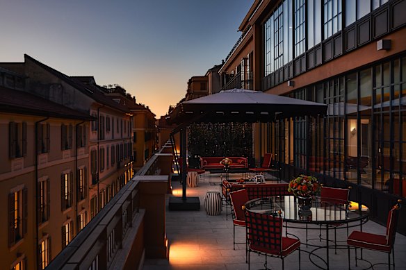 The hotel is right on Via Della Spiga in the historic fashion district.