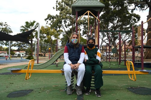 Meenu Monga and son Matthew are both hopeful face-to-face learning will resume soon. 