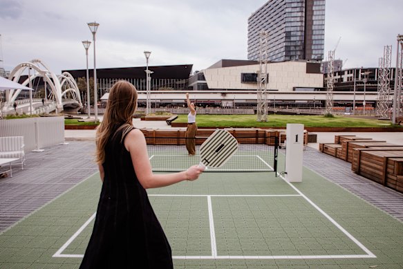 1 Hotel Melbourne’s pickleball court.