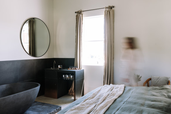 Luxe freestanding tubs in rooms at the Benev, Beechworth.