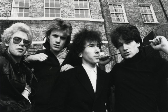 U2 in 1979: from left, Adam Clayton, Larry Mullen Jr., David Evans (aka “the Edge”) and Bono.