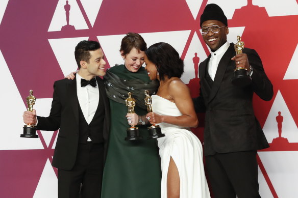 Oscar winners Rami Malek (Bohemian Rhapsody), Olivia Colman (The Favourite), Regina King (If Beale Street Could Talk) and Mahershala Ali (Green Book).