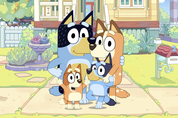 The family of cattle dogs from the ABC’s Bluey.