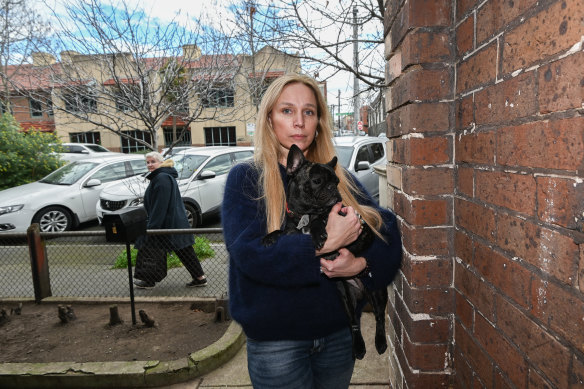 Sharie Harrold lives across the road from the site for the sobering-up centre in Collingwood. 