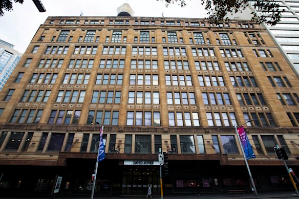 The David Jones store on Elizabeth Street in Sydney's central business district.
