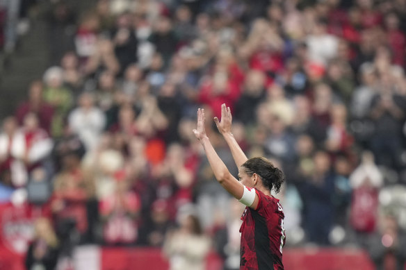 Christine Sinclair farewells her international career.