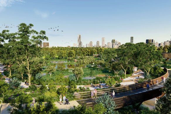 Hunting and fishing grounds that Indigenous Australians called Barrambin, and known since 1875 as Victoria Park, and used as a city dump and an 18-hole golf course, is to be reformed as a 64 hectare parkland for Brisbane.