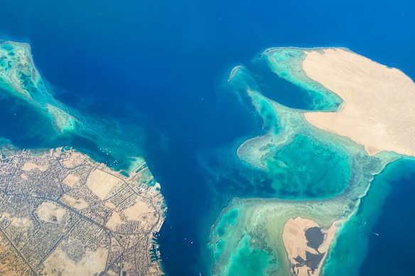The view over Egypt during the flight.