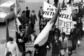 A section of the anti-Vietnam War demonstration.