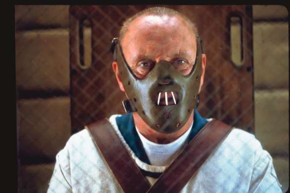 Anthony Hopkins as Thomas Harris' most famous creation, Hannibal Lecter, in the film version of The Silence of the Lambs.
