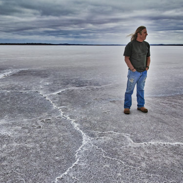 Tim Winton in Lake Dundas, in WA: "The thing about West Australia is that there is nothing between us and Antarctica. The swell and the trade winds come pouring up, really raw and nasty."