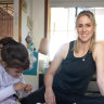 Sarah Gulyamova with her daughter Mahler, 5, and Ivar, 3. 