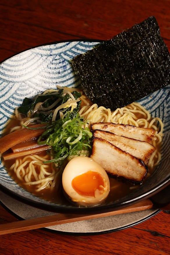 Signature ramen made with chicken broth.