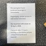 A sign at Cellarbrations on Canning Highway telling customers that the store is closing down in April.