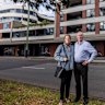Residents Nick McCaffrey and his wife Fiona outside the Hedgeley development on Belgrave Road where Love Athletica is a tenant on the ground floor.