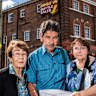 Burwood Historical Soceity president Chery Chemp with fellow members Paul Roper and Katie Kershaw pictured outside the Strathfield Hotel.